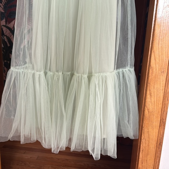 Lace & Beads Tulle Strapless Dress - Picture 3 of 5